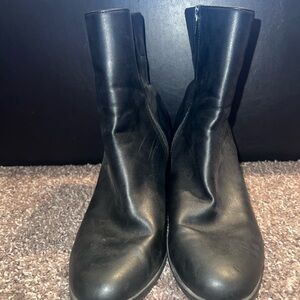 Black Leather Ankle Boots